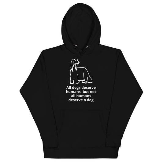 Unisex Dog Lover Hoodie - Afghan (white print)