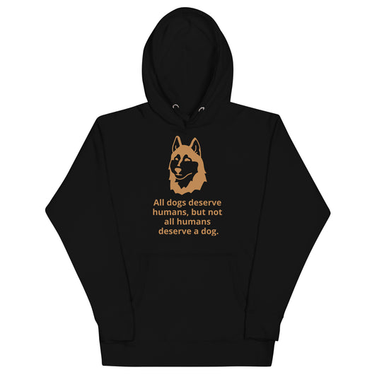 Unisex Dog Lover Hoodie - Husky (brown print)