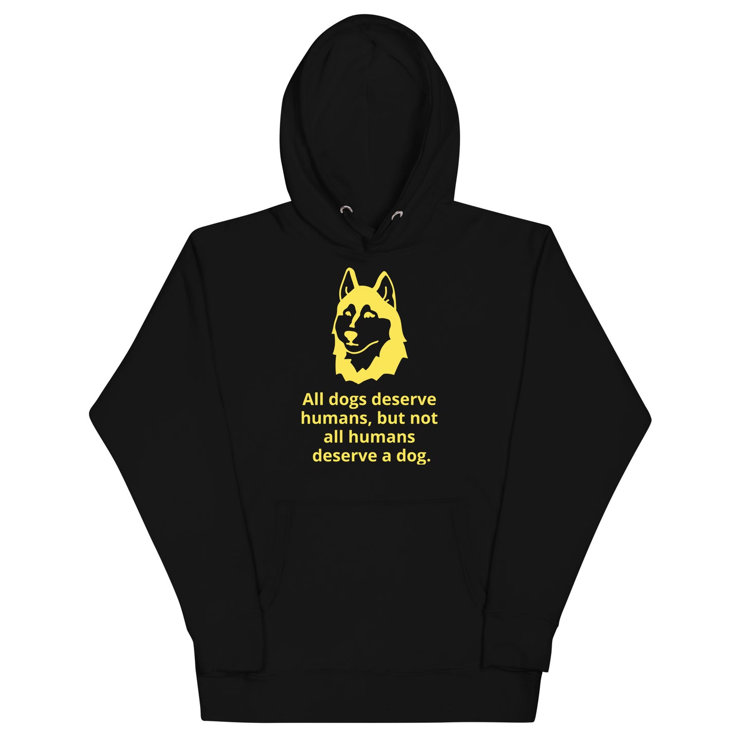 Unisex Dog Lover Hoodie - Husky (yellow print)