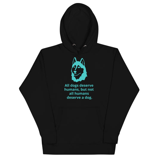 Unisex Dog Lover Hoodie - Husky (blue print)