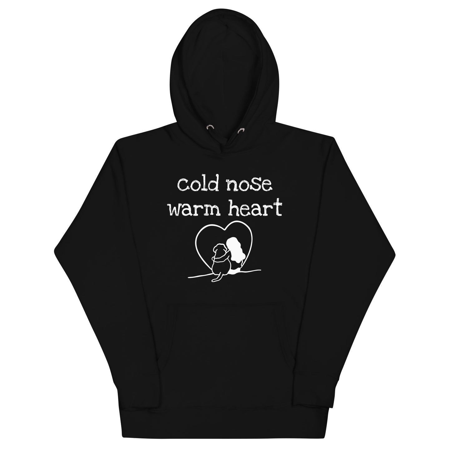 Unisex Dog Lover Hoodie - cold nose warm heart - woman (white print)