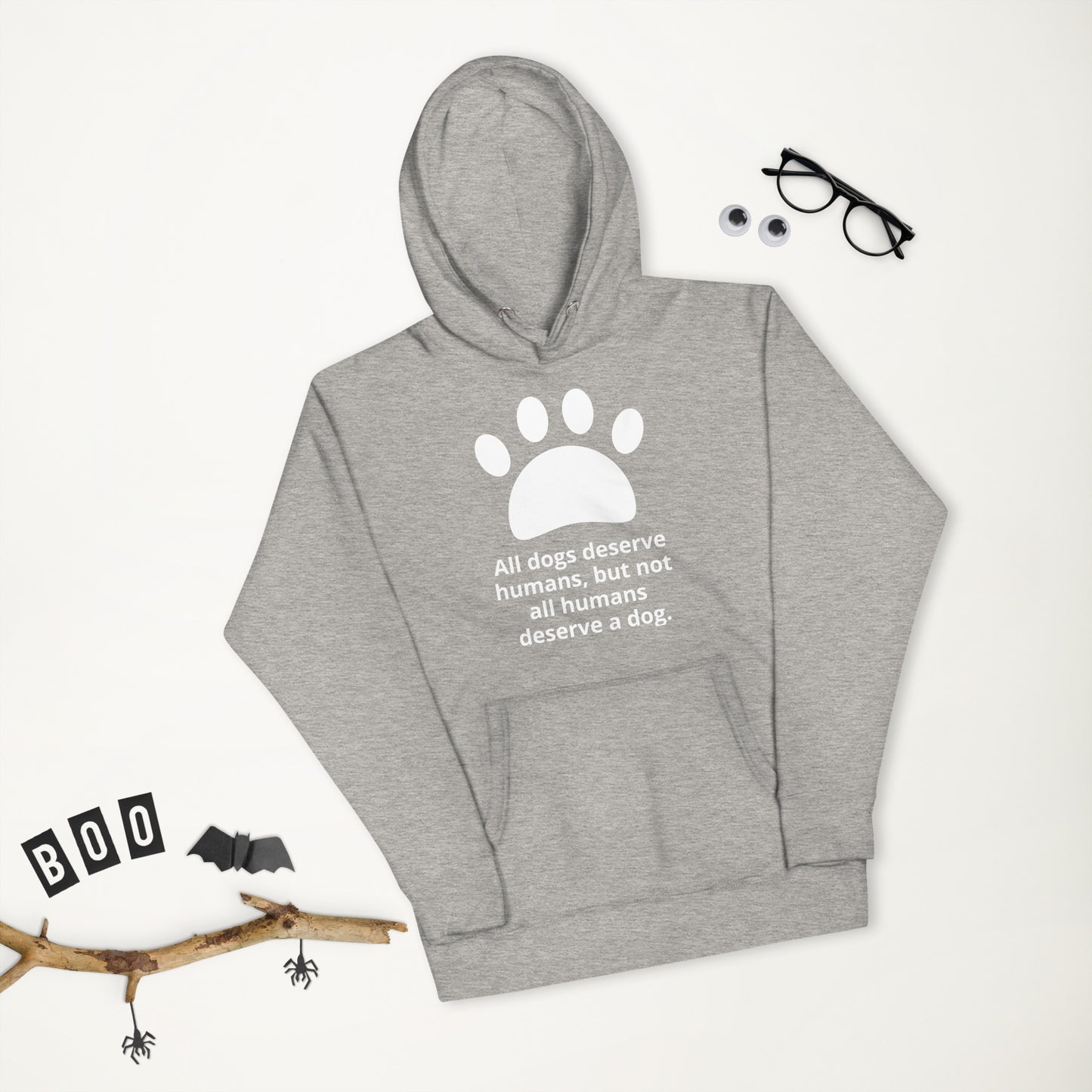 Unisex Dog Lover Hoodie - Paw Print (white print)