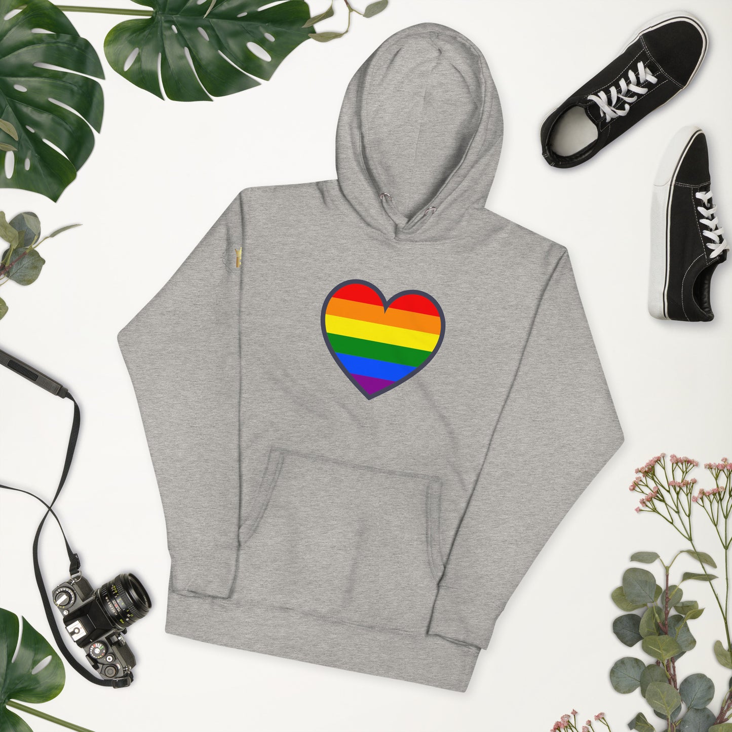 Unisex Rainbow Hoodie - Love Heart Rainbow