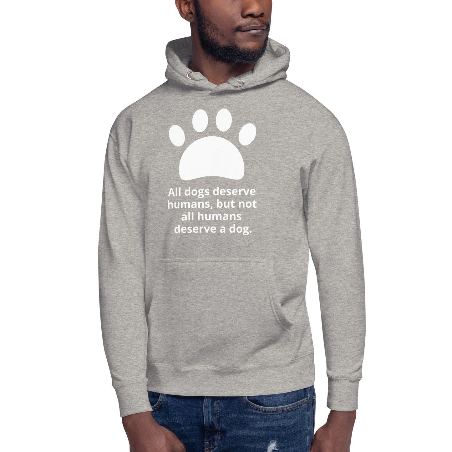 Unisex Dog Lover Hoodie - Paw Print (white print)