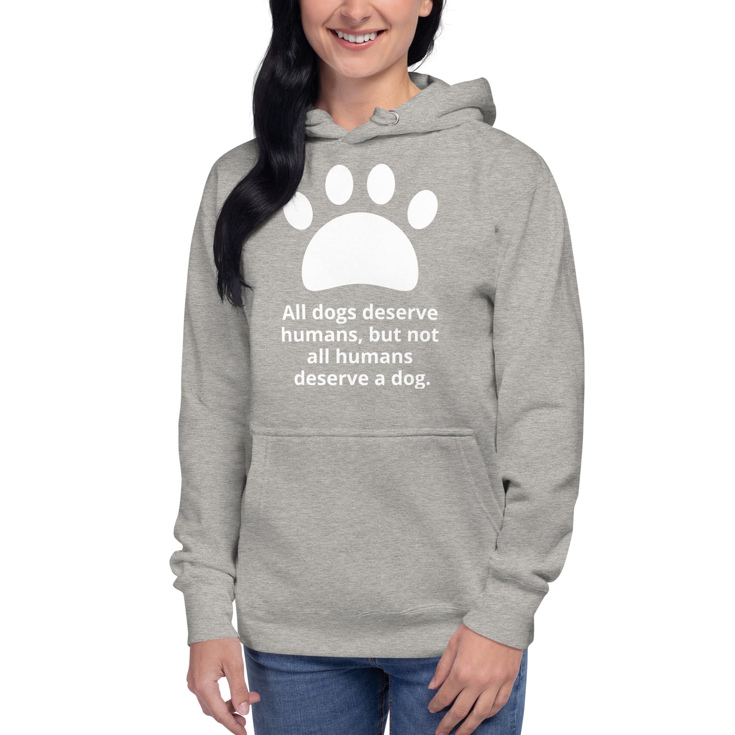 Unisex Dog Lover Hoodie - Paw Print (white print)