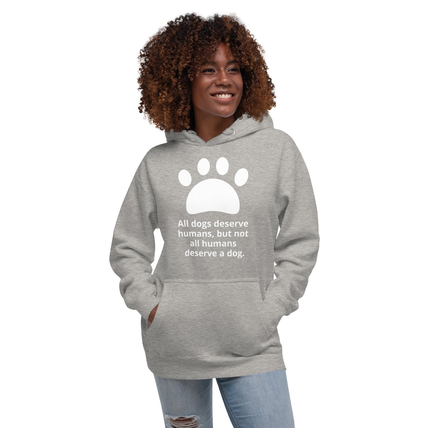 Unisex Dog Lover Hoodie - Paw Print (white print)