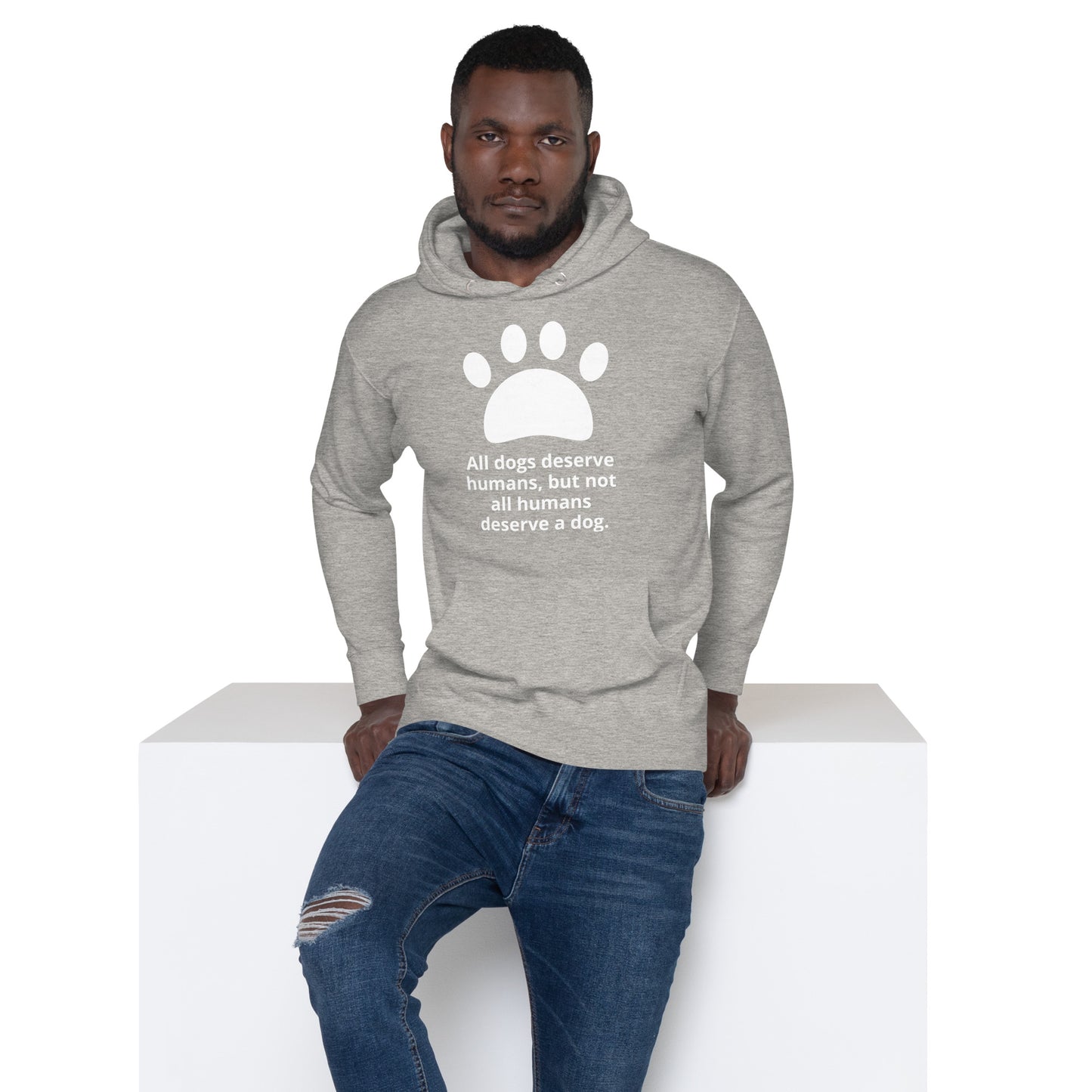 Unisex Dog Lover Hoodie - Paw Print (white print)