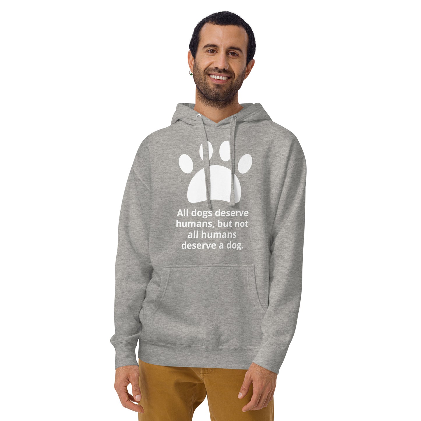 Unisex Dog Lover Hoodie - Paw Print (white print)