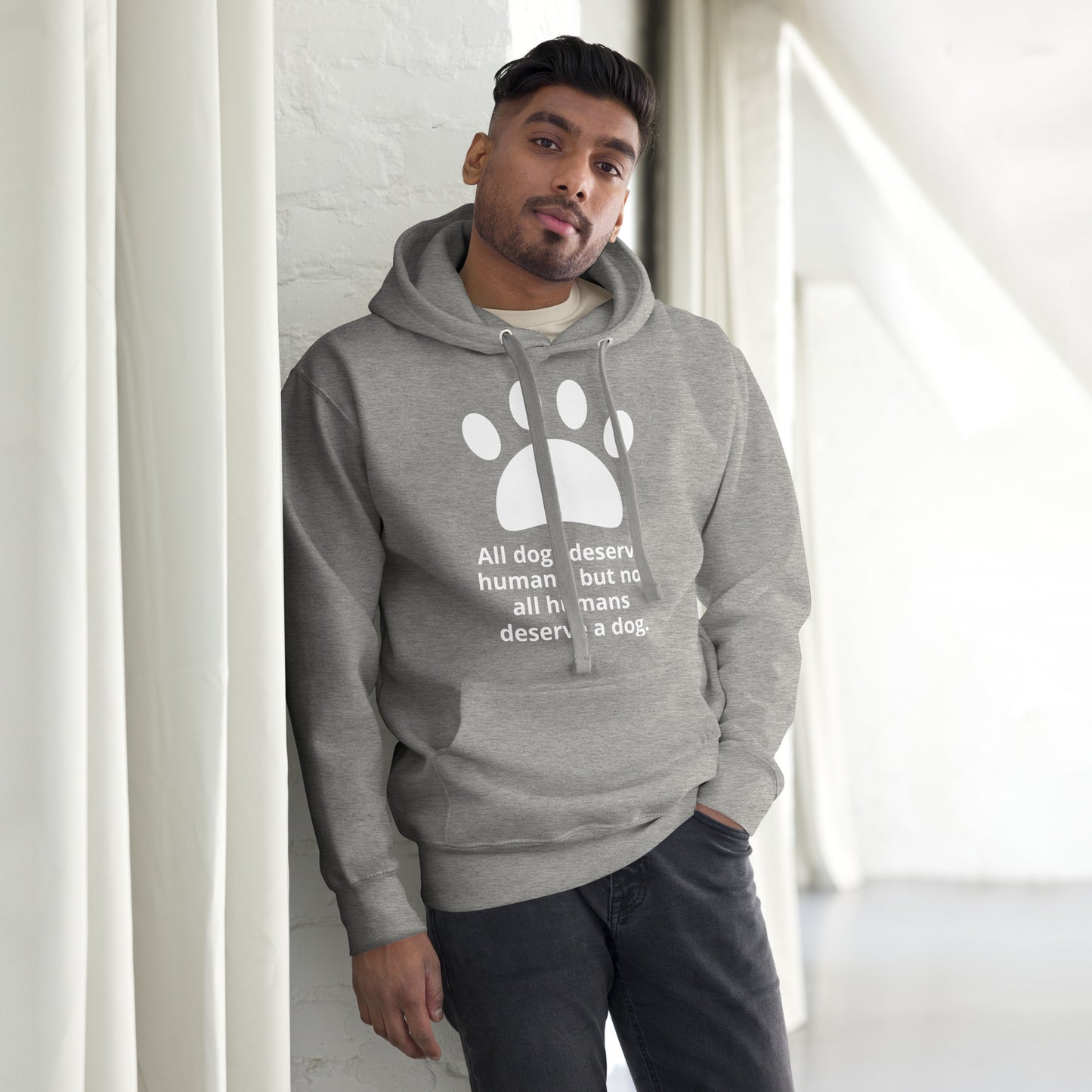 Unisex Dog Lover Hoodie - Paw Print (white print)