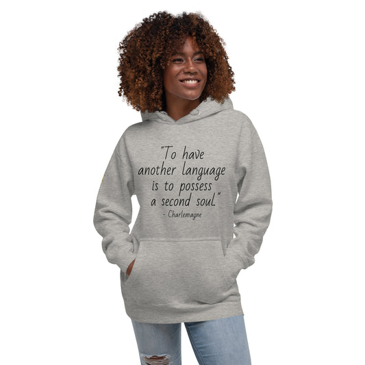 Unisex Quote Hoodie - Charlemagne (black print)