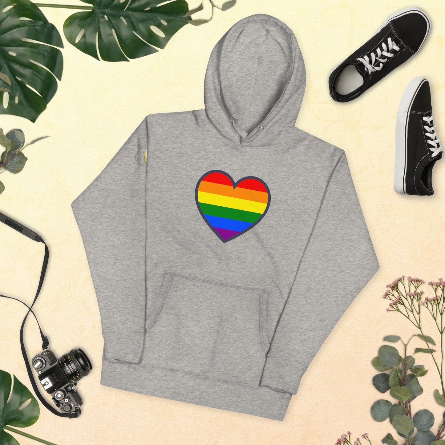 Unisex Rainbow Hoodie - Love Heart Rainbow