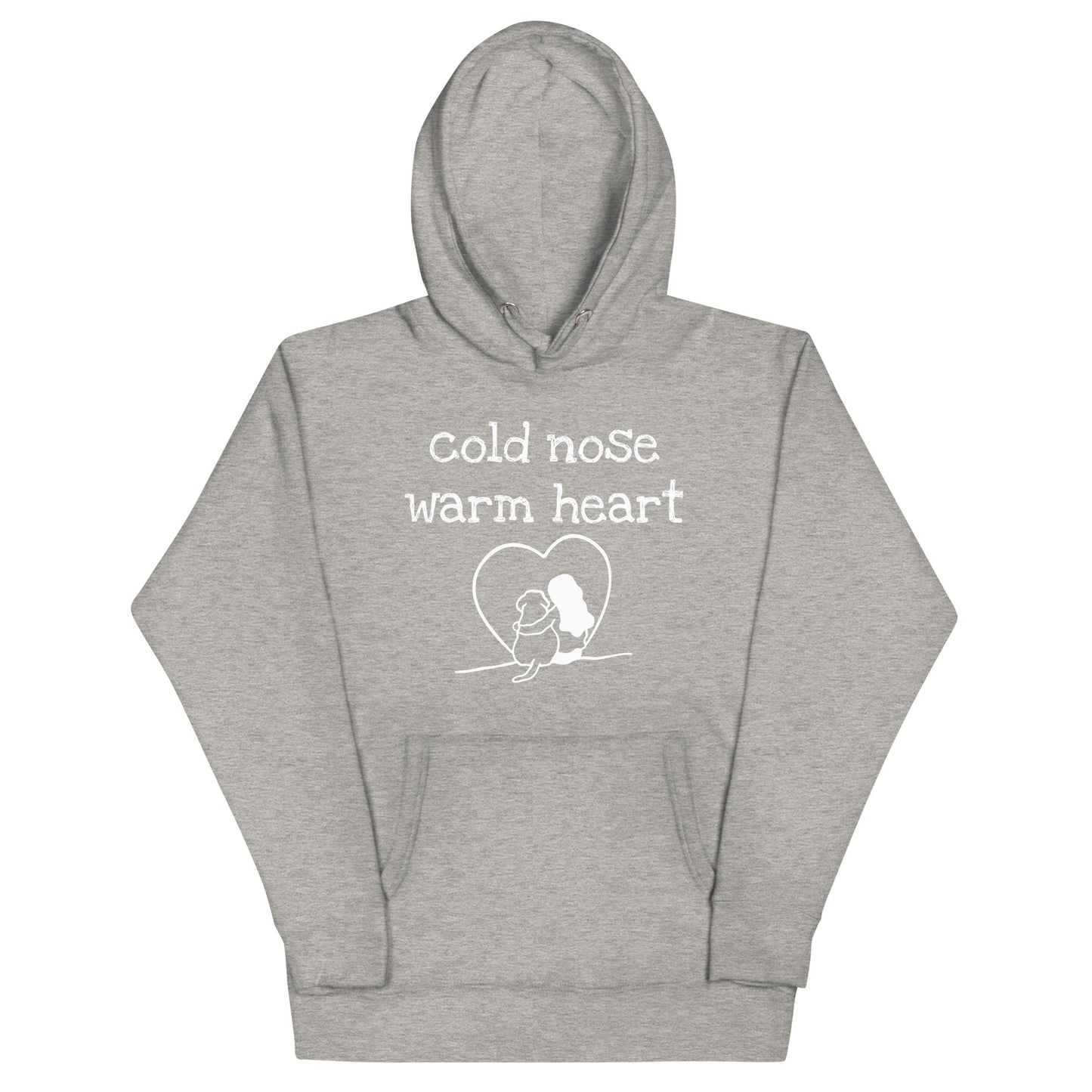 Unisex Dog Lover Hoodie - cold nose warm heart - woman (white print)