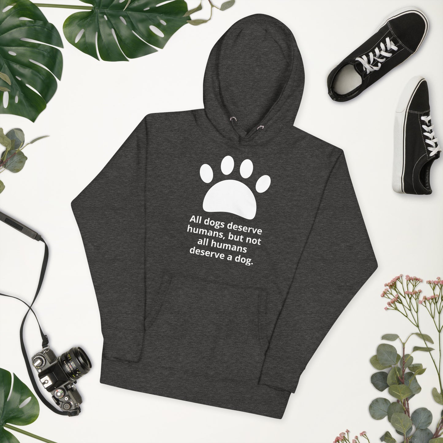 Unisex Dog Lover Hoodie - Paw Print (white print)