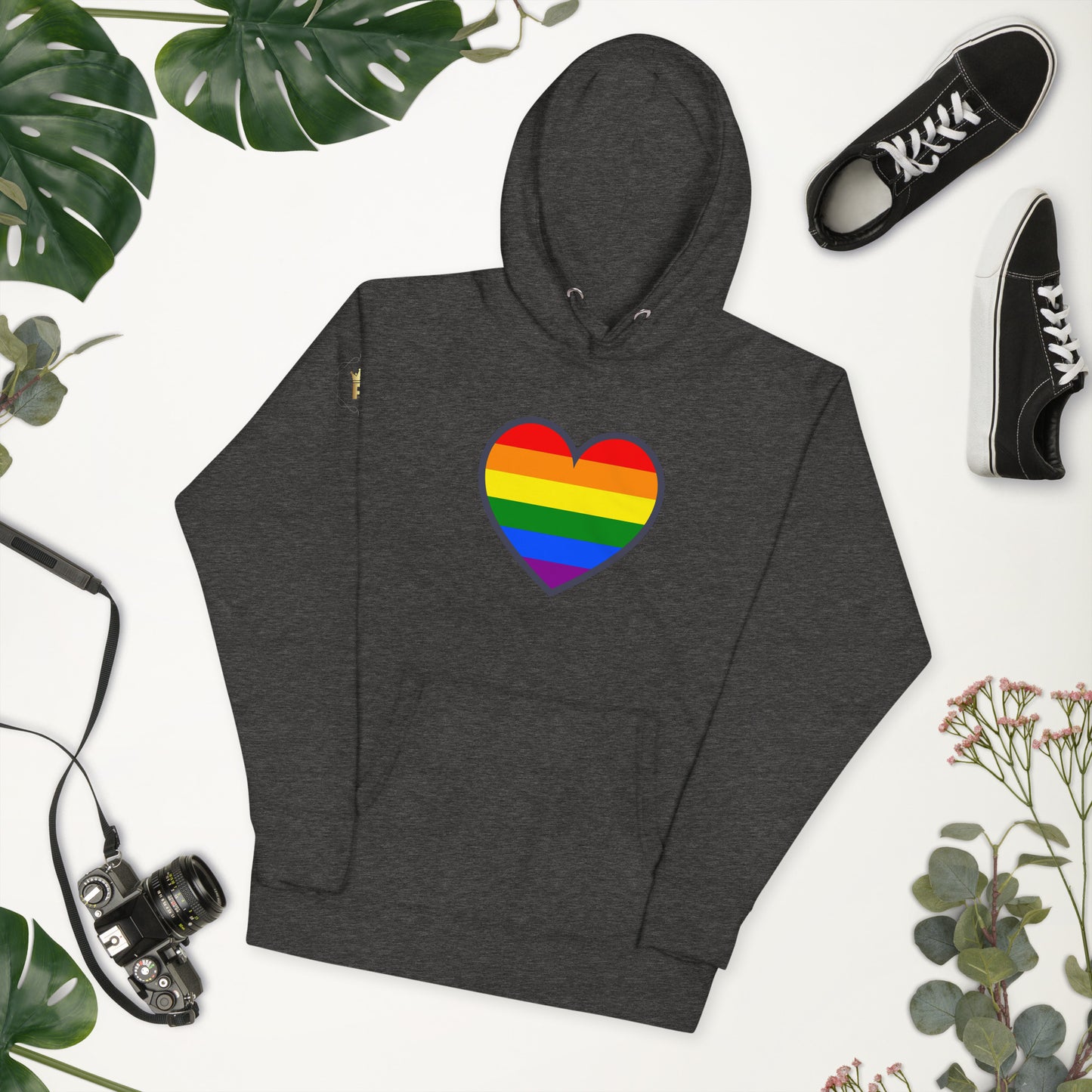 Unisex Rainbow Hoodie - Love Heart Rainbow