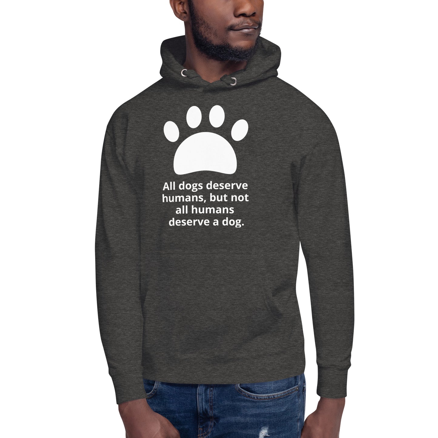 Unisex Dog Lover Hoodie - Paw Print (white print)