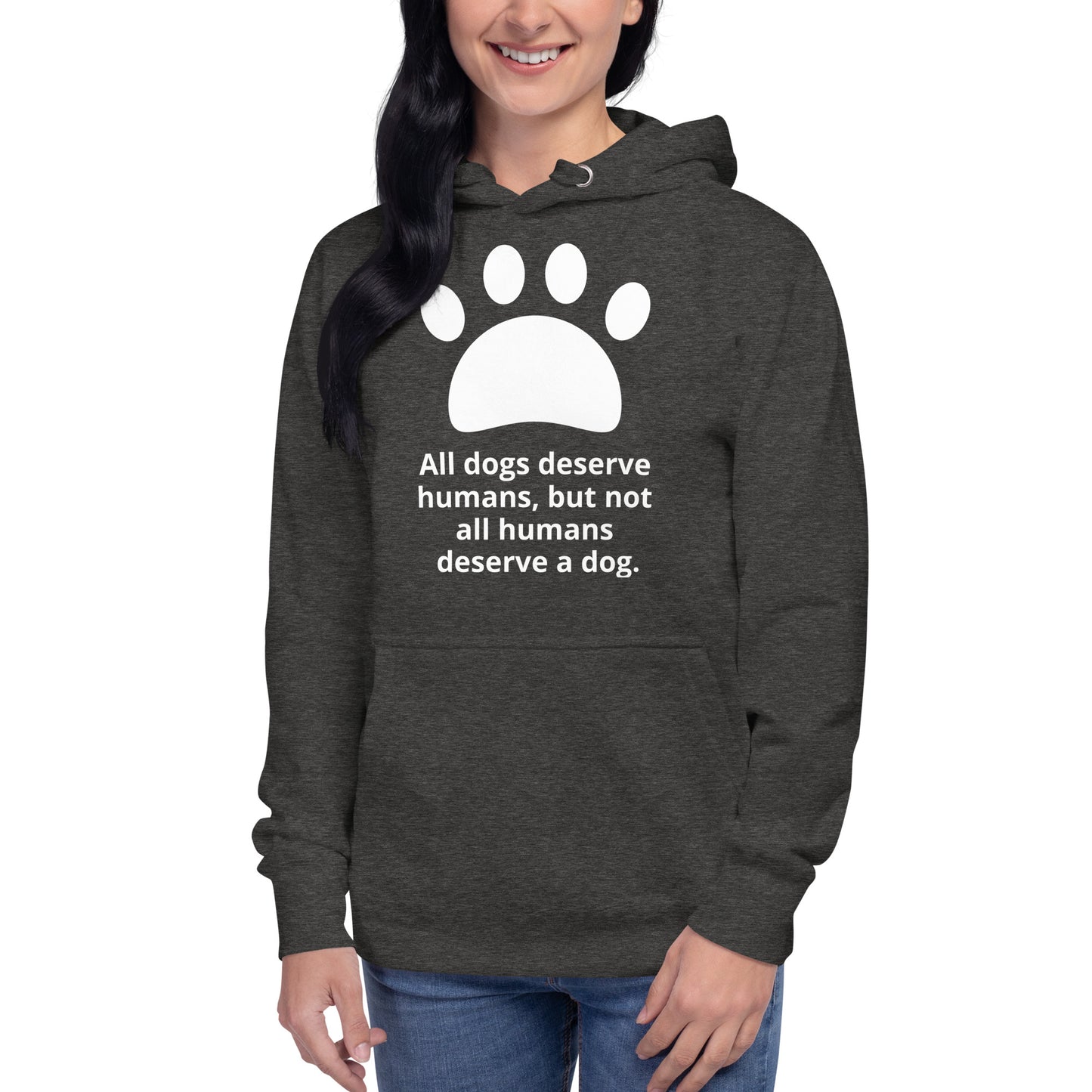 Unisex Dog Lover Hoodie - Paw Print (white print)