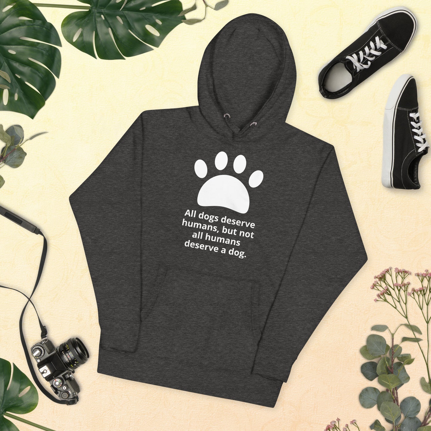 Unisex Dog Lover Hoodie - Paw Print (white print)