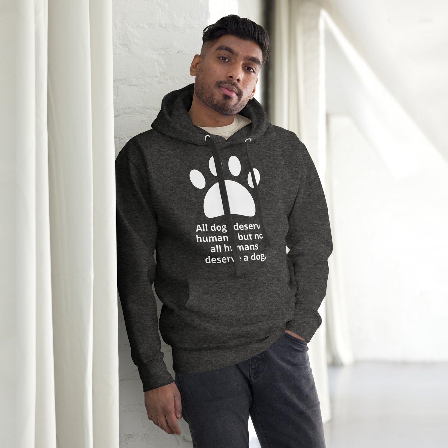 Unisex Dog Lover Hoodie - Paw Print (white print)