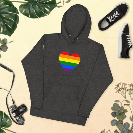 Unisex Rainbow Hoodie - Love Heart Rainbow