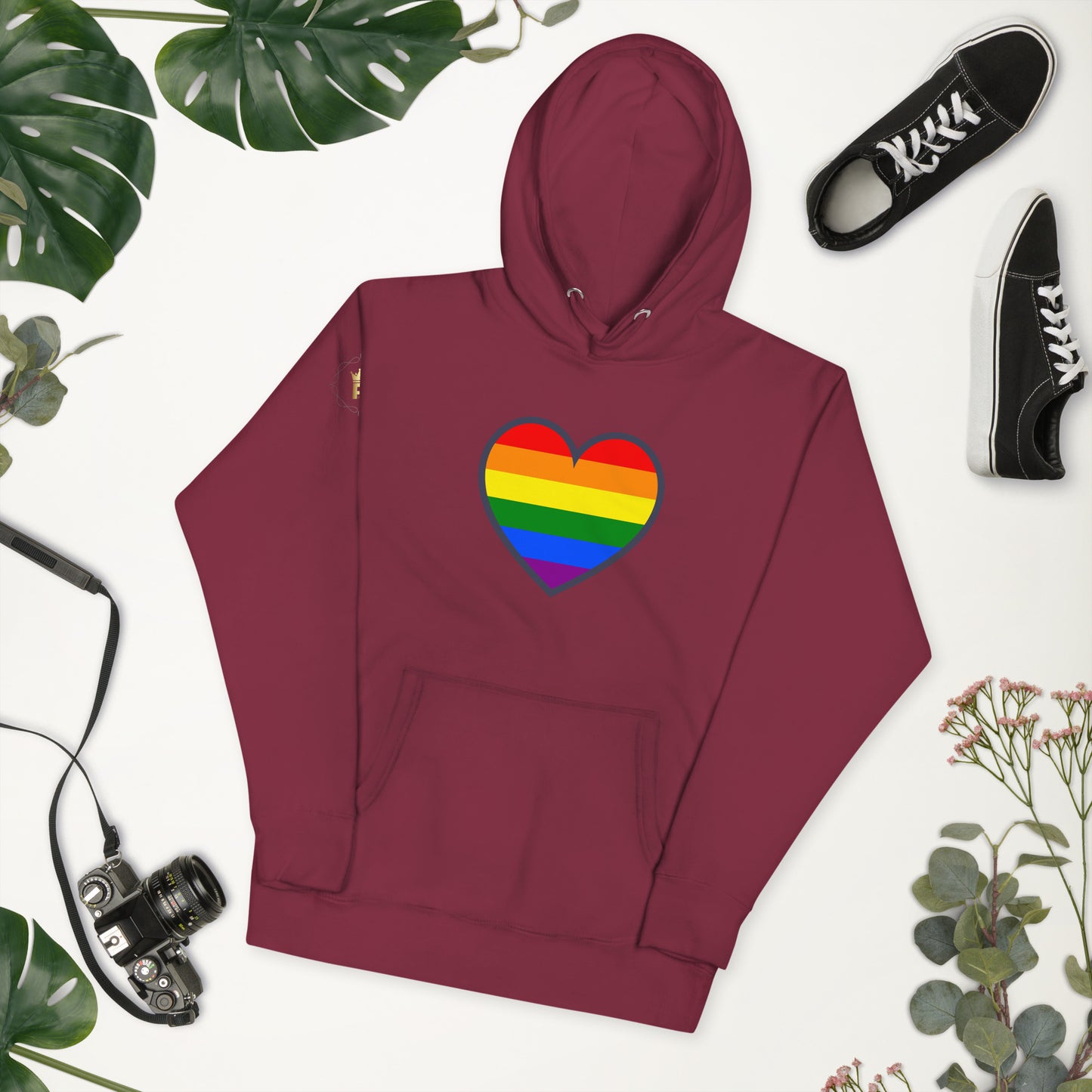 Unisex Rainbow Hoodie - Love Heart Rainbow