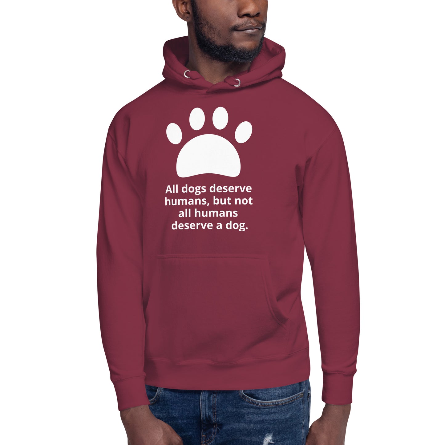 Unisex Dog Lover Hoodie - Paw Print (white print)