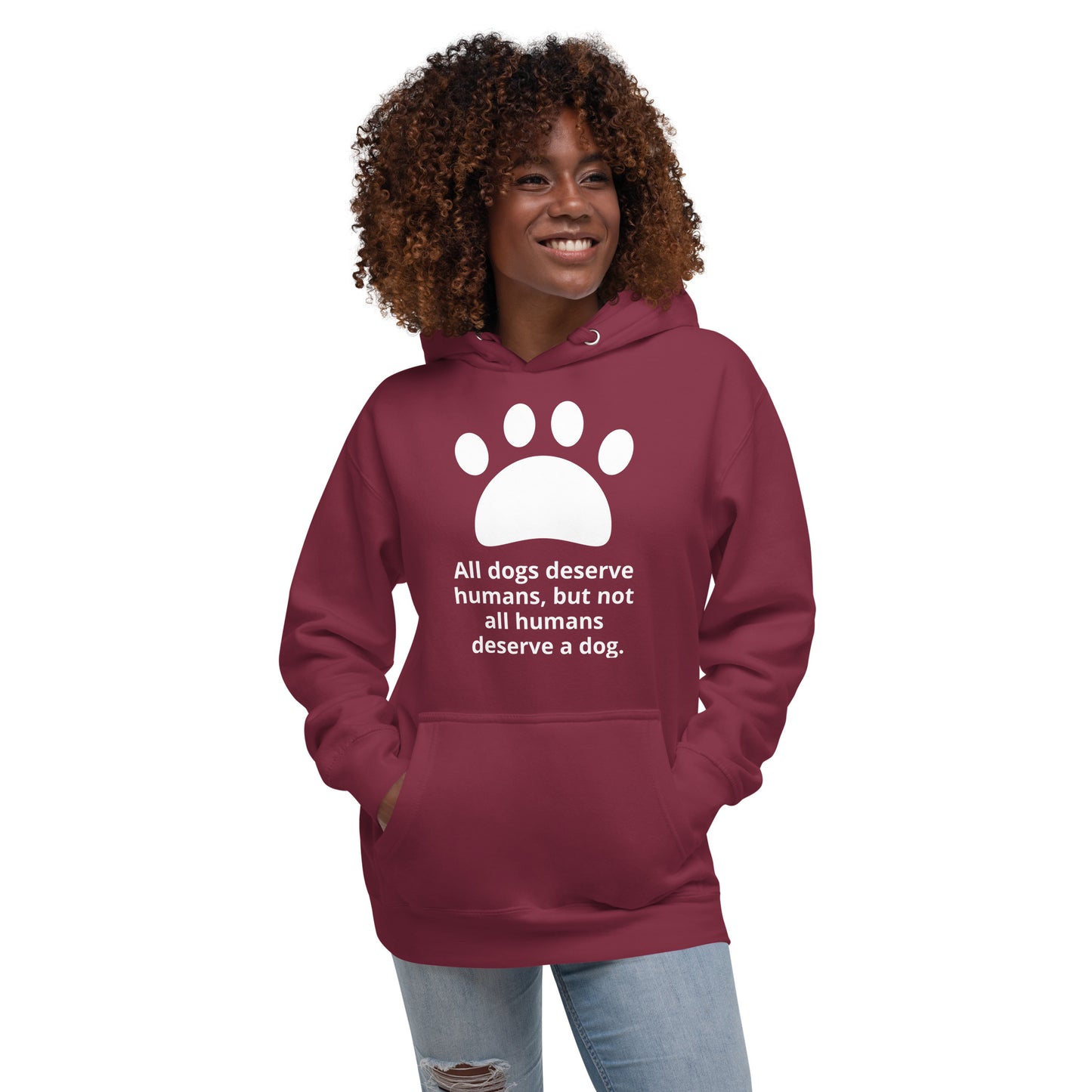 Unisex Dog Lover Hoodie - Paw Print (white print)