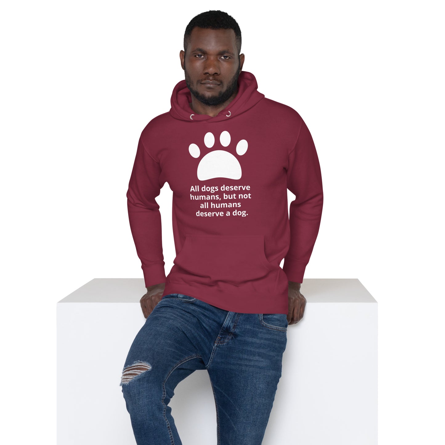 Unisex Dog Lover Hoodie - Paw Print (white print)