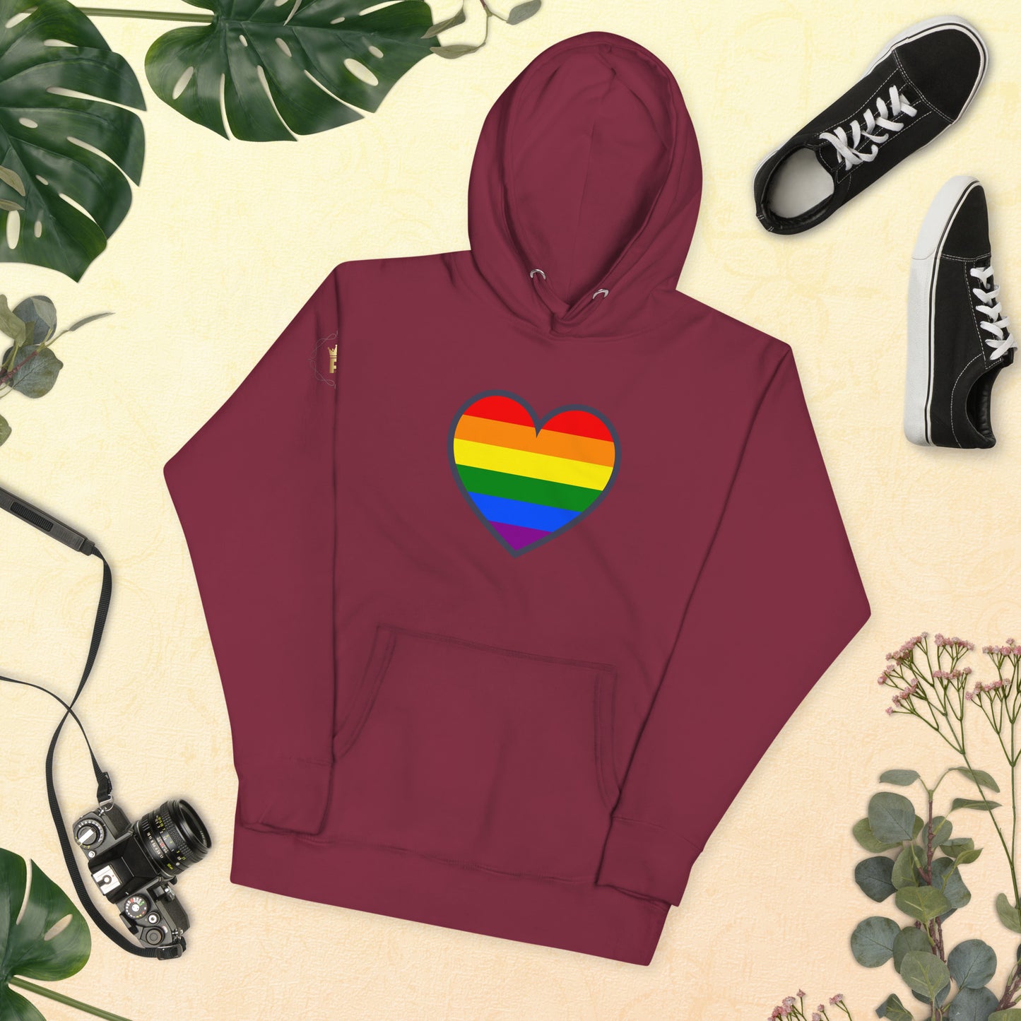 Unisex Rainbow Hoodie - Love Heart Rainbow