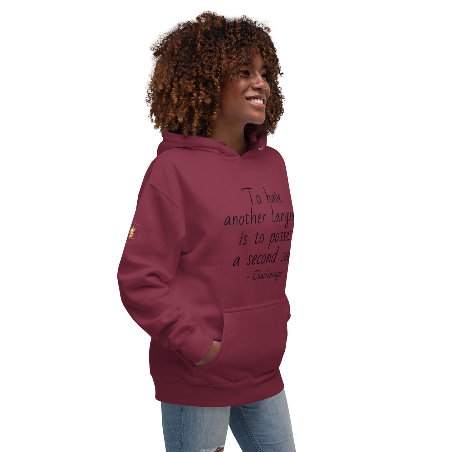 Unisex Quote Hoodie - Charlemagne (black print)