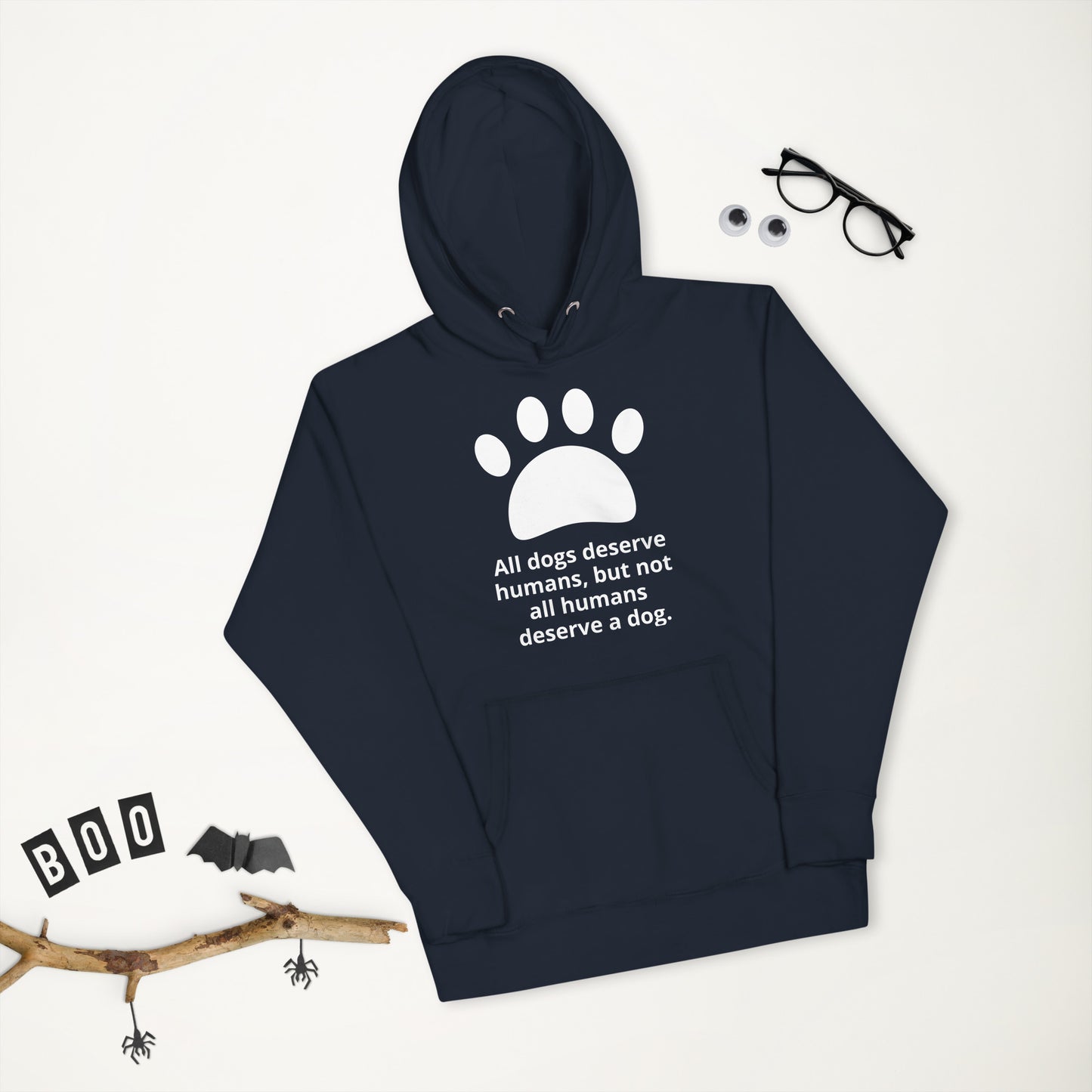 Unisex Dog Lover Hoodie - Paw Print (white print)