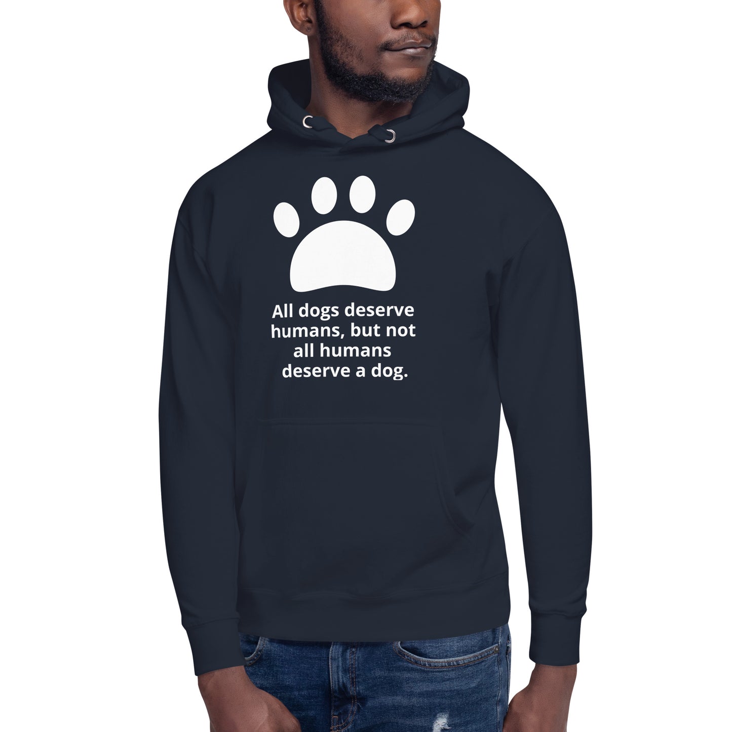 Unisex Dog Lover Hoodie - Paw Print (white print)