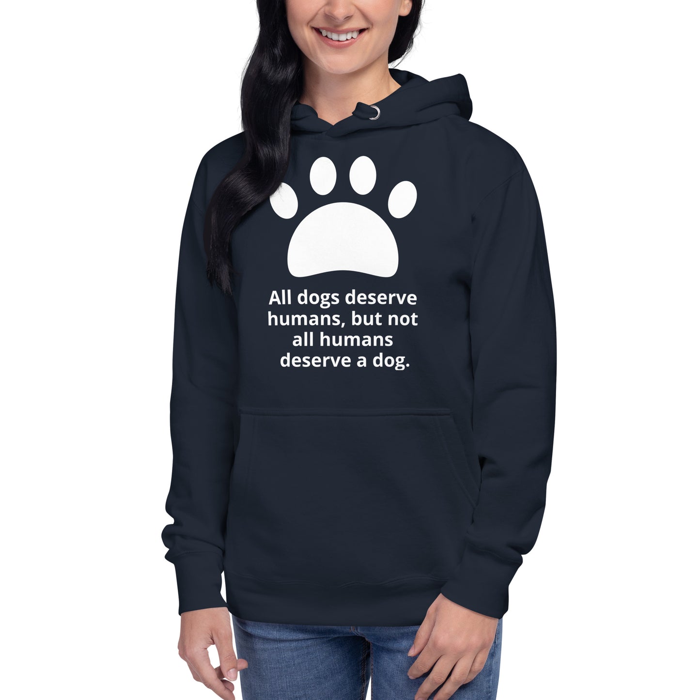 Unisex Dog Lover Hoodie - Paw Print (white print)