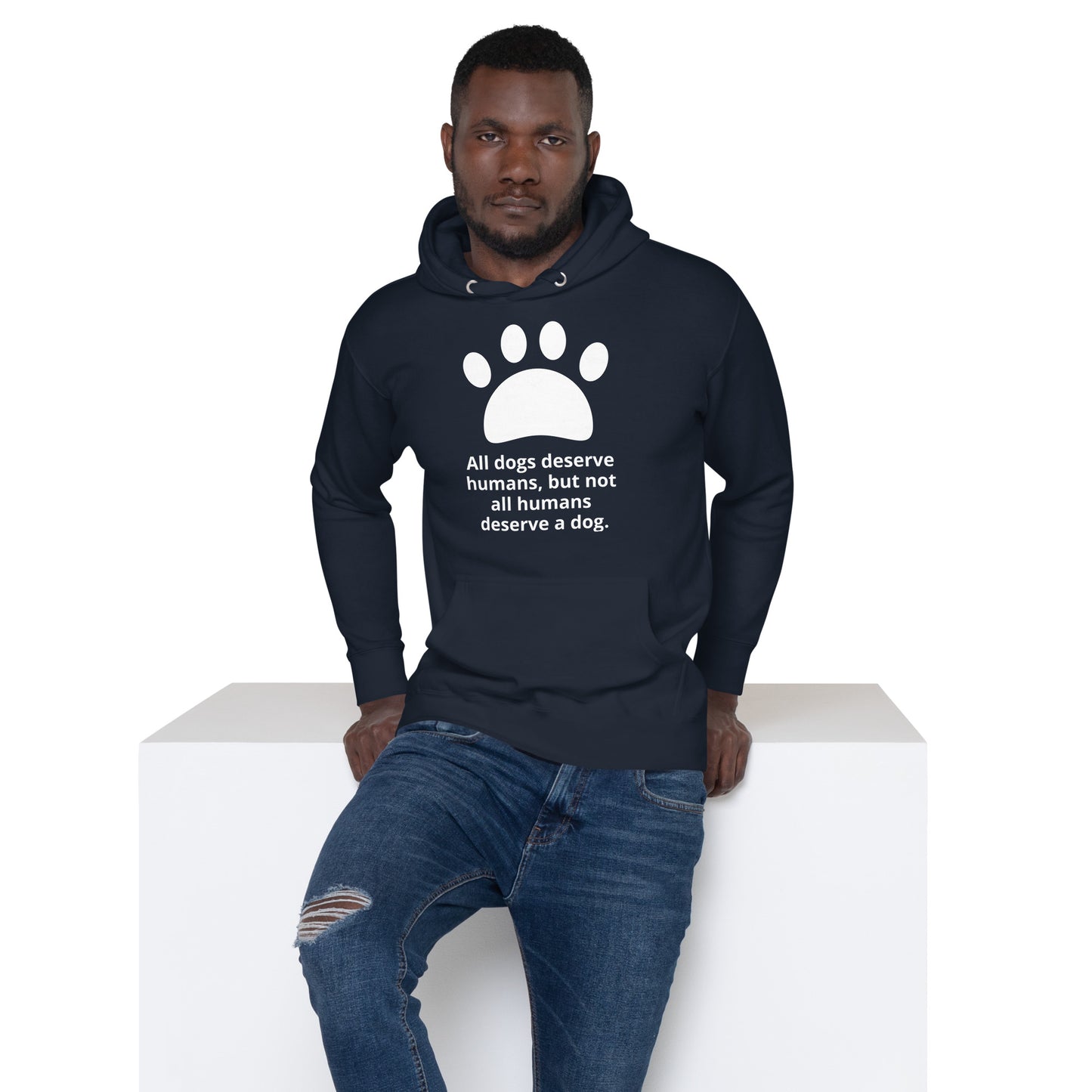 Unisex Dog Lover Hoodie - Paw Print (white print)