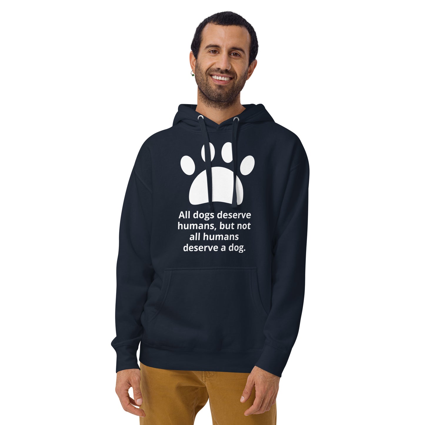 Unisex Dog Lover Hoodie - Paw Print (white print)