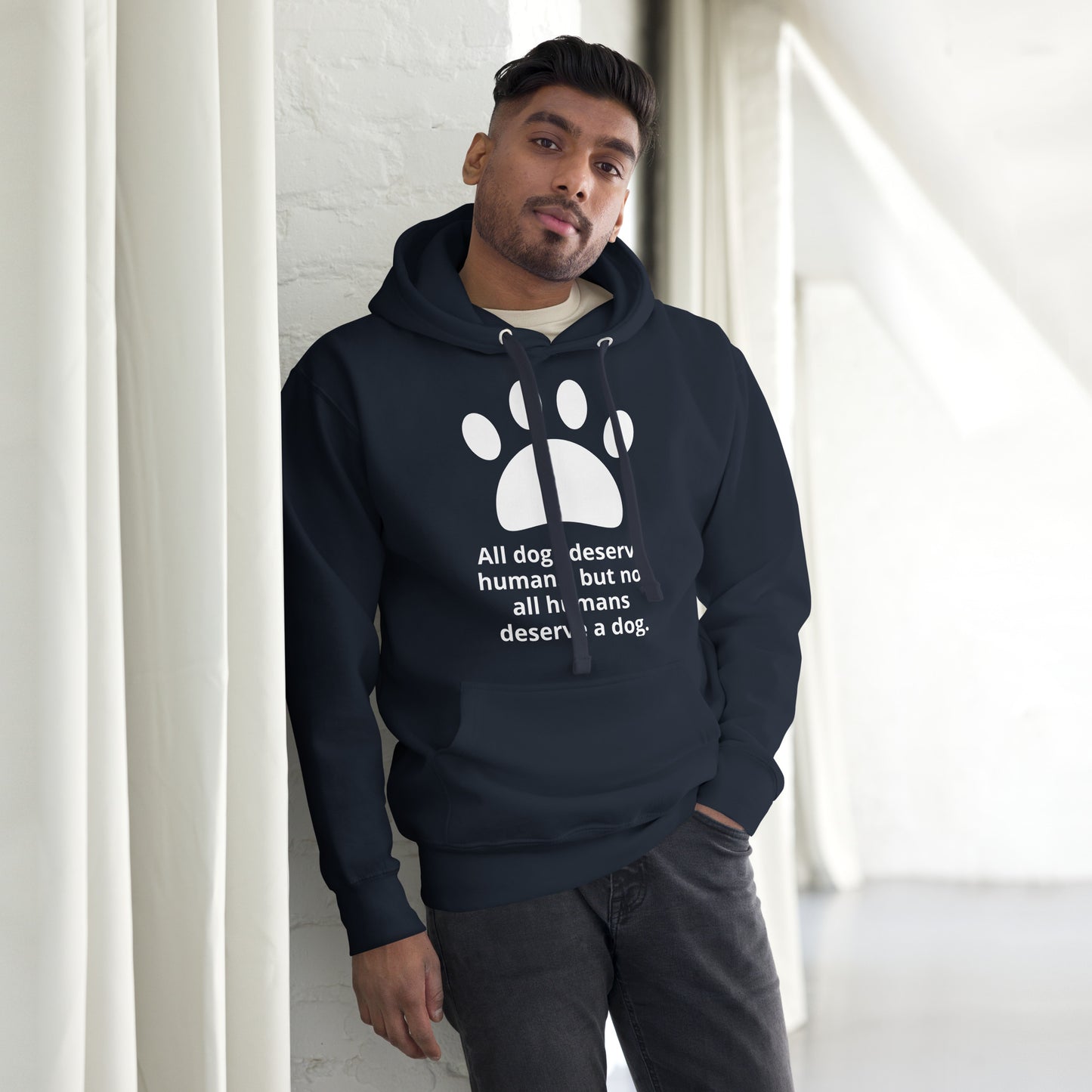 Unisex Dog Lover Hoodie - Paw Print (white print)