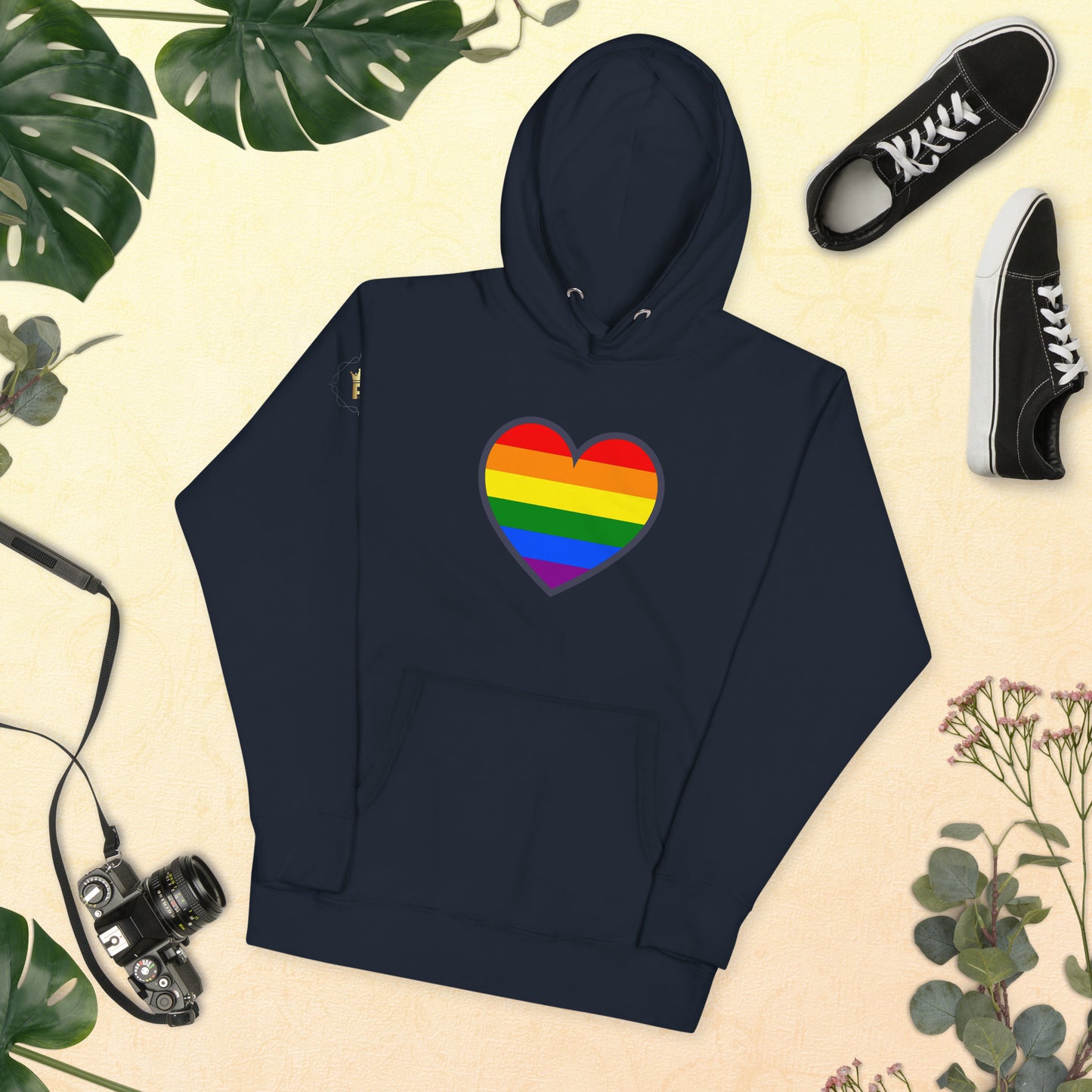 Unisex Rainbow Hoodie - Love Heart Rainbow