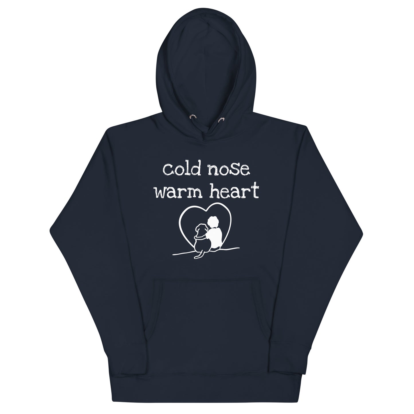 Unisex Dog Lover Hoodie - cold nose warm heart - man (white print)