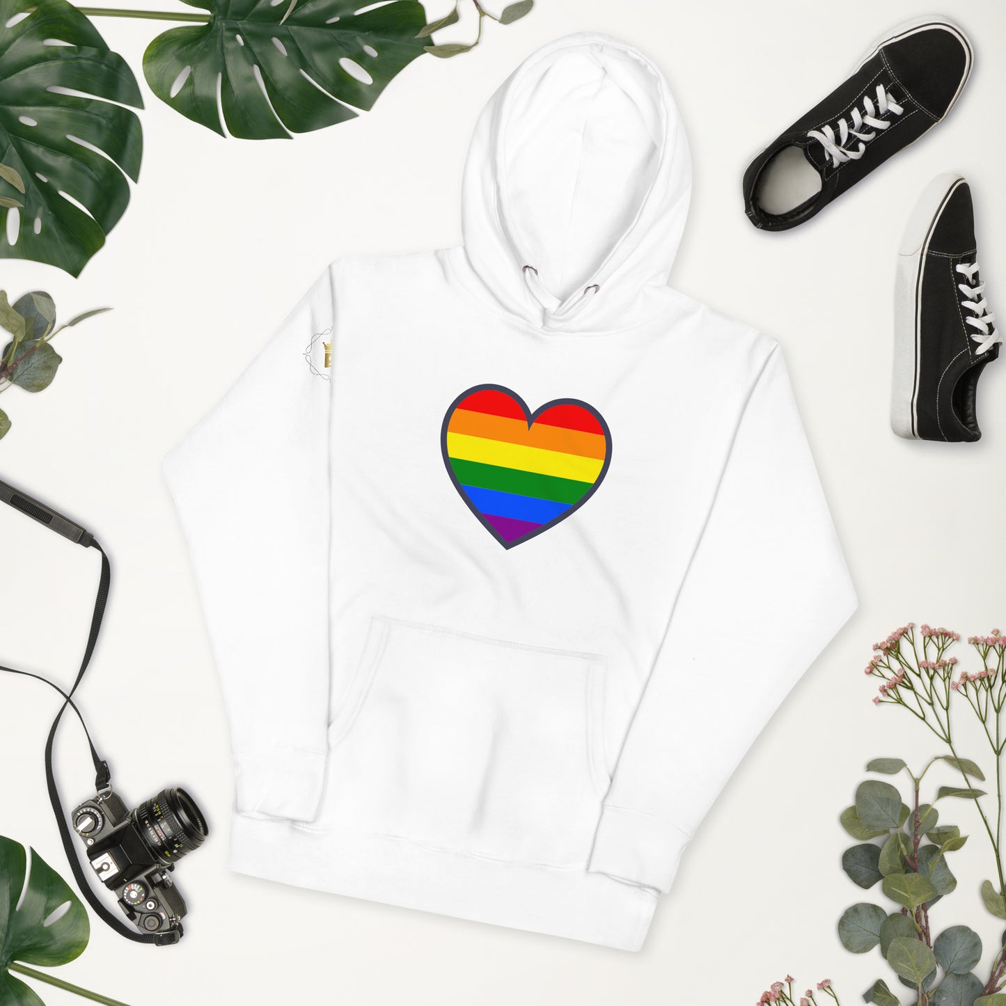 Unisex Rainbow Hoodie - Love Heart Rainbow