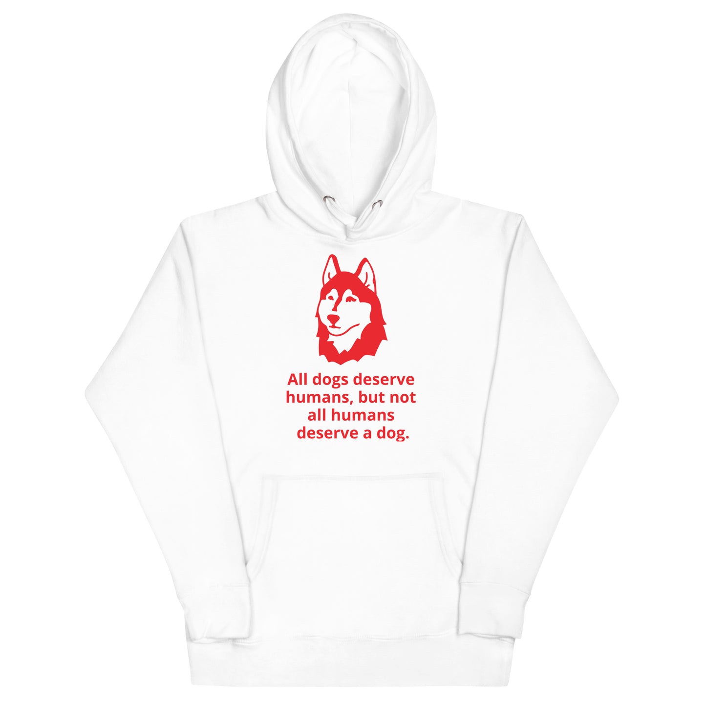 Unisex Dog Lover Hoodie - Husky (red print)