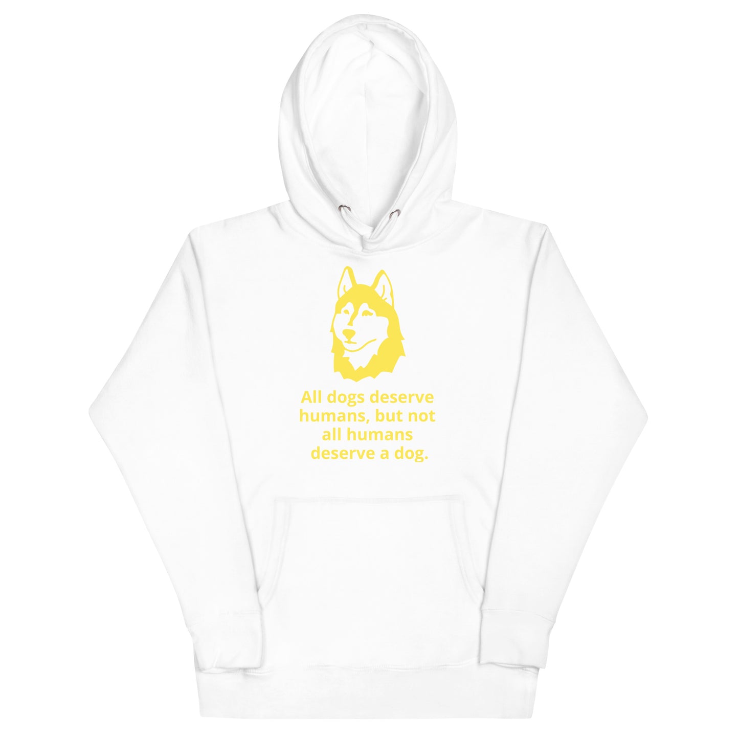 Unisex Dog Lover Hoodie - Husky (yellow print)