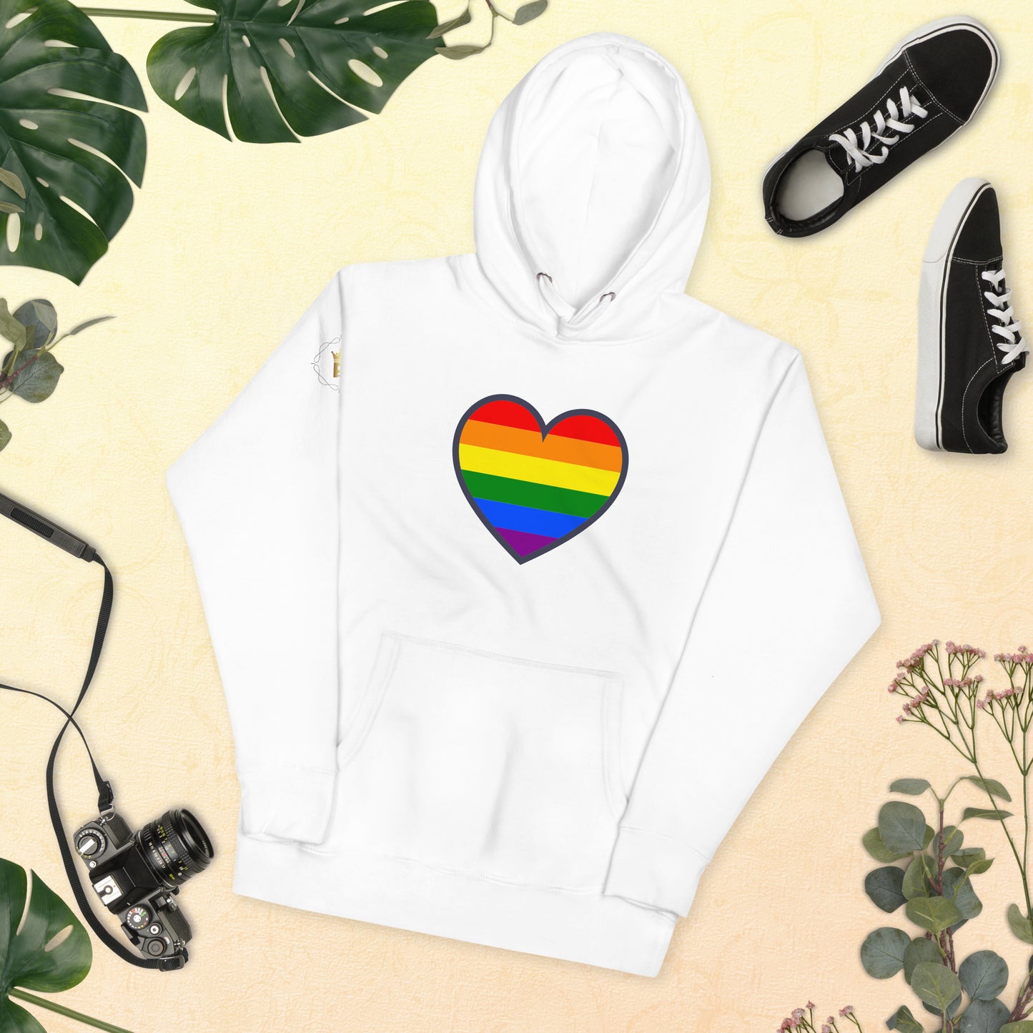 Unisex Rainbow Hoodie - Love Heart Rainbow